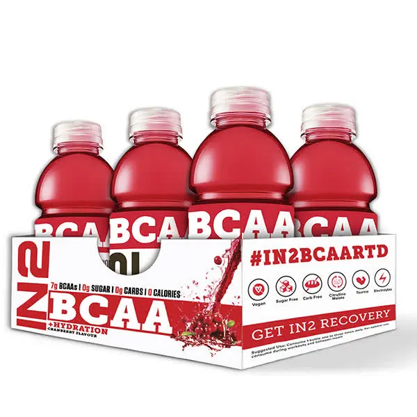 Pack of 4 IN2 BCAA with Hydration Electrolytes Cranberry